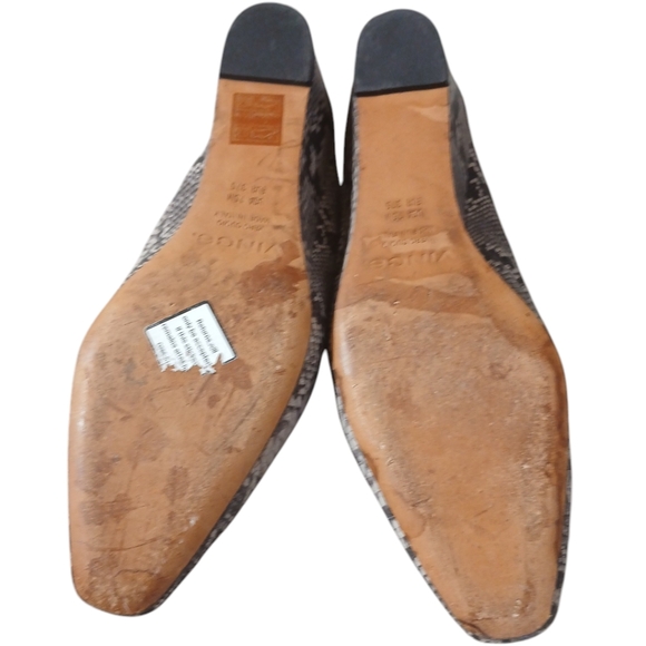 VINCE Baxley Snake Embossed Leather Slip On Mule in Taupe size 7.5 M - Picture 8 of 10